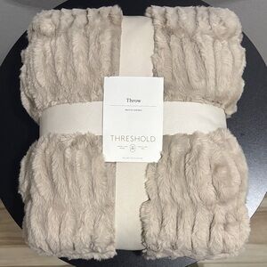 Threshold Tan Textured Throw Blanket